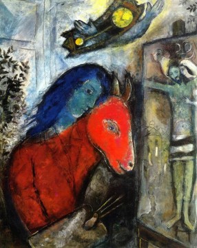 Marc Chagall Werke - Selbstbildnis mit Uhr vor der Kreuzigung des Zeitgenossen Marc Chagall